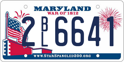 MD license plate 2BL6641