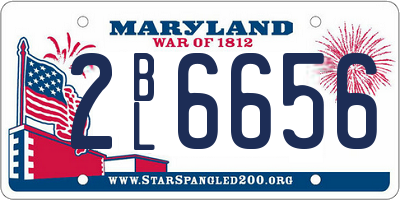 MD license plate 2BL6656