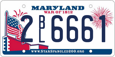 MD license plate 2BL6661