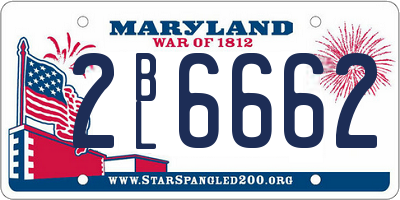 MD license plate 2BL6662