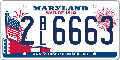 MD license plate 2BL6663