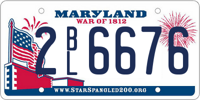 MD license plate 2BL6676