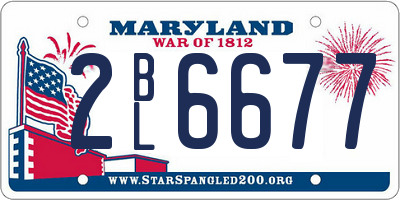 MD license plate 2BL6677