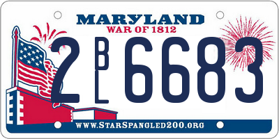 MD license plate 2BL6683