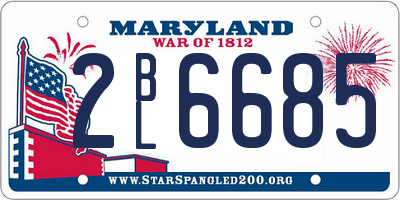 MD license plate 2BL6685
