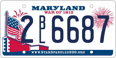 MD license plate 2BL6687