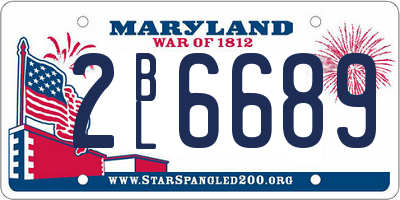 MD license plate 2BL6689