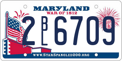 MD license plate 2BL6709
