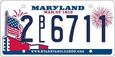 MD license plate 2BL6711