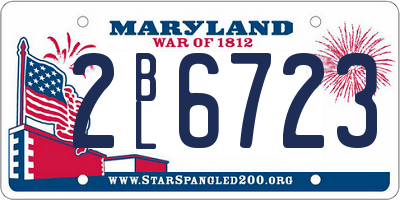 MD license plate 2BL6723