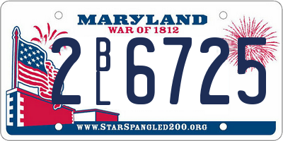 MD license plate 2BL6725