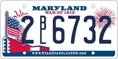 MD license plate 2BL6732