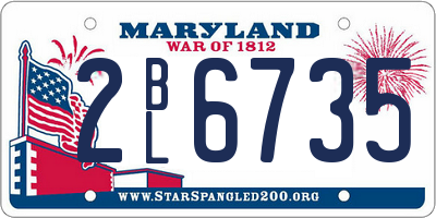 MD license plate 2BL6735