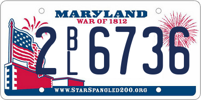 MD license plate 2BL6736