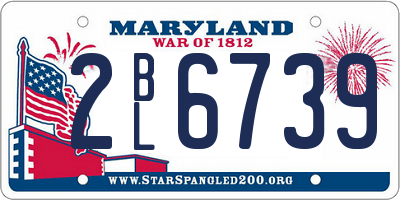 MD license plate 2BL6739