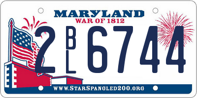 MD license plate 2BL6744