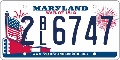 MD license plate 2BL6747