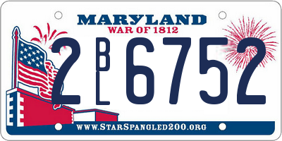 MD license plate 2BL6752