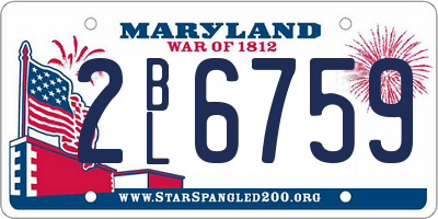 MD license plate 2BL6759