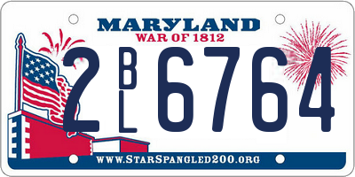 MD license plate 2BL6764