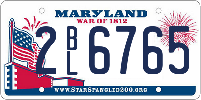 MD license plate 2BL6765
