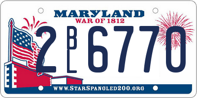 MD license plate 2BL6770