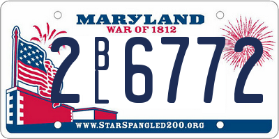 MD license plate 2BL6772
