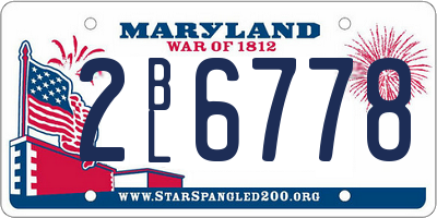 MD license plate 2BL6778