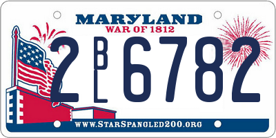 MD license plate 2BL6782