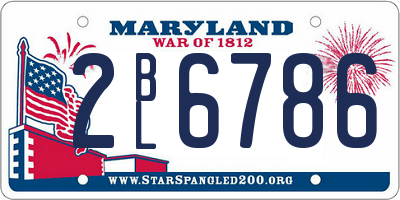 MD license plate 2BL6786