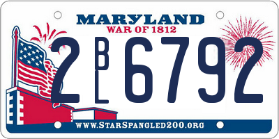 MD license plate 2BL6792