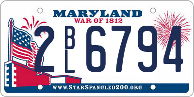MD license plate 2BL6794