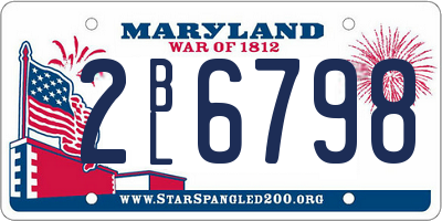 MD license plate 2BL6798