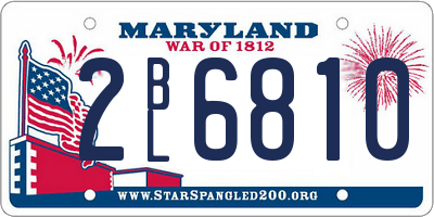 MD license plate 2BL6810