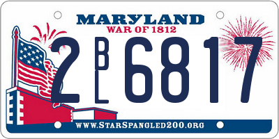 MD license plate 2BL6817