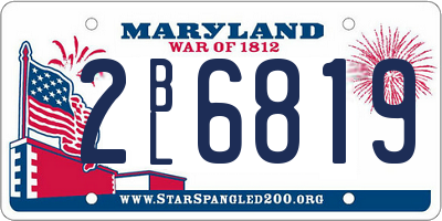 MD license plate 2BL6819