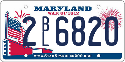 MD license plate 2BL6820