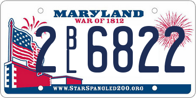MD license plate 2BL6822
