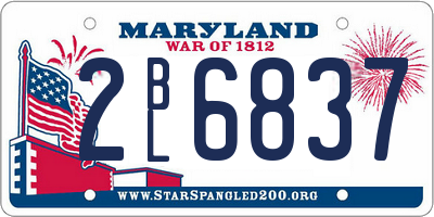 MD license plate 2BL6837