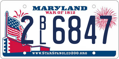 MD license plate 2BL6847