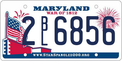 MD license plate 2BL6856