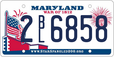 MD license plate 2BL6858