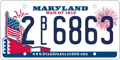 MD license plate 2BL6863