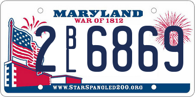 MD license plate 2BL6869