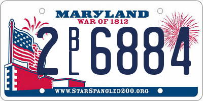 MD license plate 2BL6884