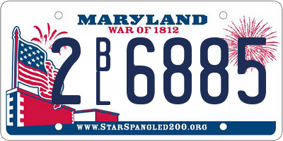 MD license plate 2BL6885