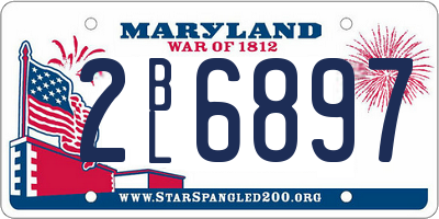MD license plate 2BL6897