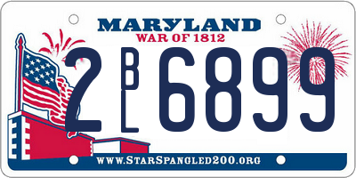 MD license plate 2BL6899