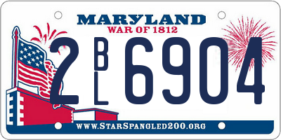 MD license plate 2BL6904