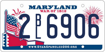 MD license plate 2BL6906